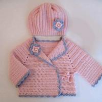 Golfino Cappellino Neonata uncinetto lana handmade