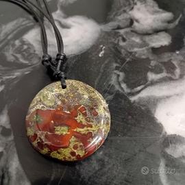 Ciondolo Diaspro Sangue di Drago Pietra Naturale