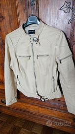 Cafe' Racer donna in pelle di vitello beige