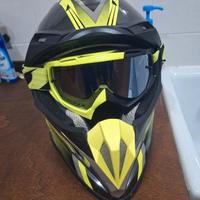 Casco motocross compreso di occhiali