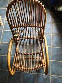 Sedia Dondolo in Bambù