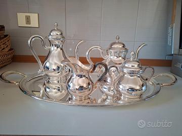Servizio caffè silver plated 4 pezzi e vassoio