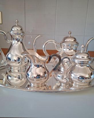 Servizio caffè silver plated 4 pezzi e vassoio