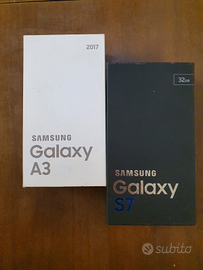 Scatole Samsung S7 e Samsung A3