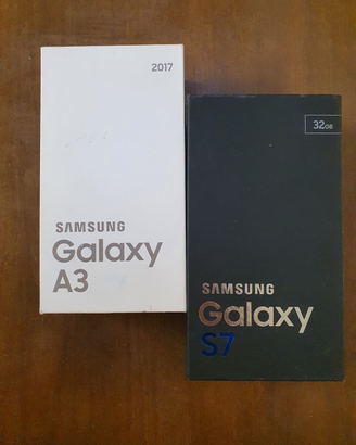 Scatole Samsung S7 e Samsung A3