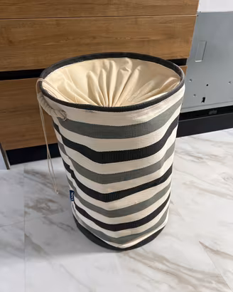 Portabiancheria beige antracite grigio - tessuto