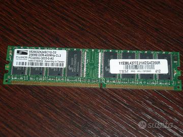MEMORIA RAM modulo ProMOS 256 MB DDR PC-3200U CL3
