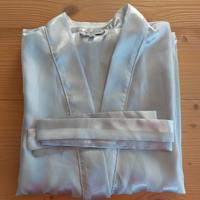 Vestaglia pura seta a righe di raso