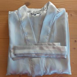 Vestaglia pura seta a righe di raso