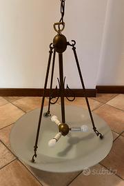 Lampadario in vetro scavo