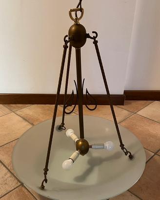 Lampadario in vetro scavo