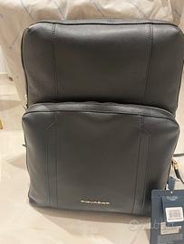 Zaino Piquadro in pelle espandibile nero