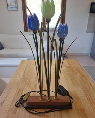 Lampada da tavolo mod Tulipani vetro di Murano