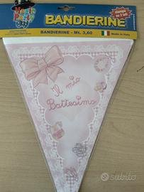 3 pezzi Bandierine battesimo bambina