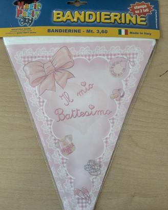 3 pezzi Bandierine battesimo bambina