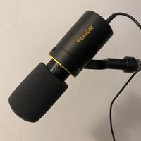 Microfono TONOR con supporto alluminio e lampada