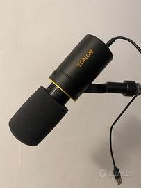 Microfono TONOR con supporto alluminio e lampada