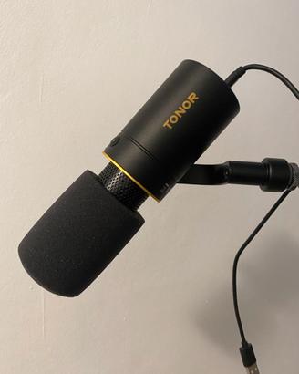 Microfono TONOR con supporto alluminio e lampada