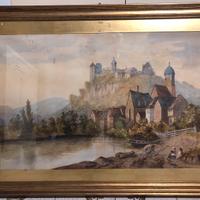 Dipinto acquarello su cartoncino firmato.