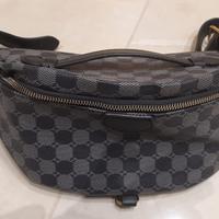 Marsupio unisex con cerniere nero-grigio 32x16x15