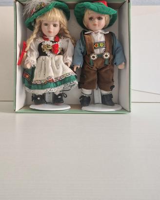 Bambole da collezione porcellana Hansel e Gretel
