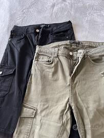 jeans skinny neri e verdi