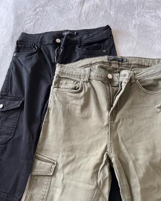 jeans skinny neri e verdi