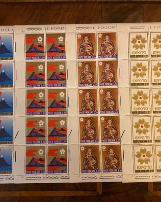 Vaticano fogli interi serie  60/70 600 francobolli