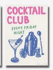 Poster Cocktail Club Venerdì Sera su tela.