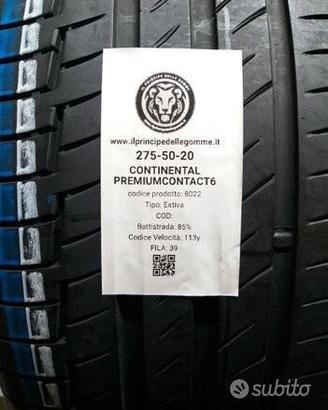 2 gomme 275 50 20 continental a8022