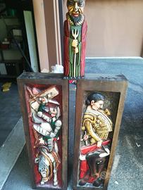 Portabottiglie in legno decorato