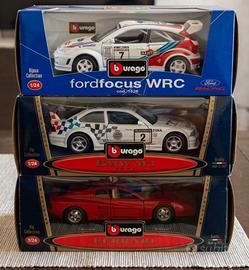 Burago Ferrari Testarossa, ford focus wrc, bmw m3