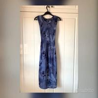 Vestito color avio midi in viscosa taglia unica