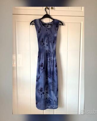 Vestito color avio midi in viscosa taglia unica