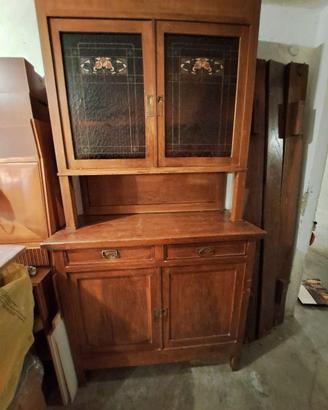 Credenza in legno e vetrine antica primi '900