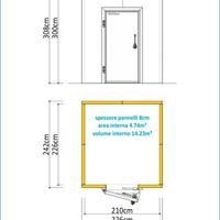 cella frigo TN filopavimento 242X226cm h308cm