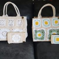 Borsa granny juta uncinetto