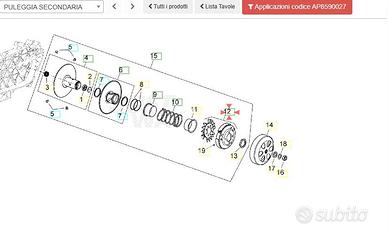 Frizione centrifuga Aprilia Sport city 125 AP85900