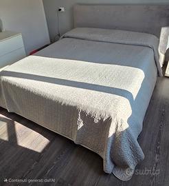 Letto matrim. contenitore + materasso in memory