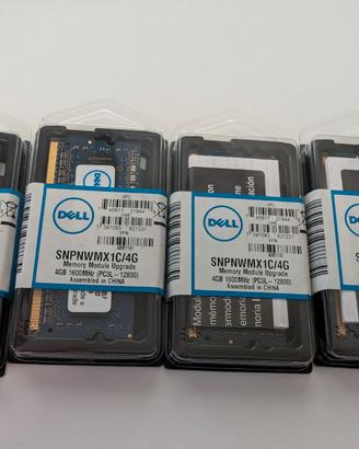 100 RAM SODIMM 4GB DDR3 12800 DELL nuove