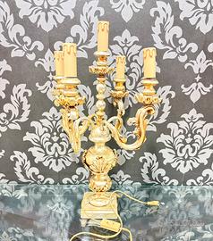 Lampada Silvano Grifoni 5 Luci Foglia Argento