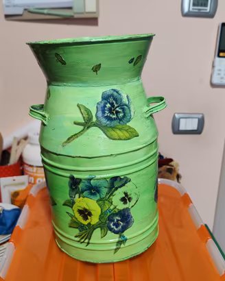 bidone latte decoupage 