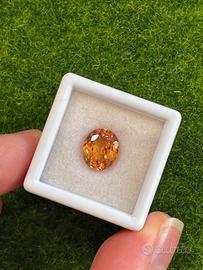 Zaffiro arancio 3.60 ct taglio Ovale certificato