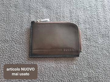 portafoglio Fossil Allen Zip Card Case - NUOVO