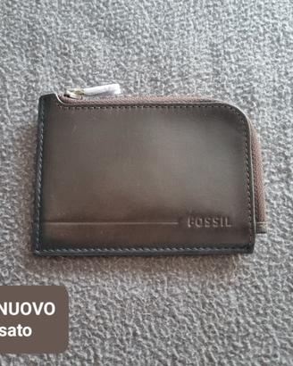 portafoglio Fossil Allen Zip Card Case - NUOVO