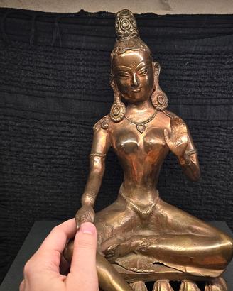 Antica Tara Verde in Bronzo e Rame - Nepal