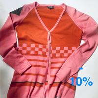 Cardigan Maliparmi lana, arancio e rosa, collo V