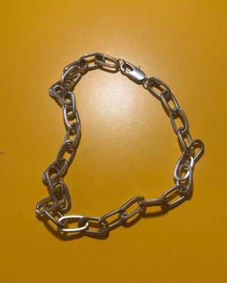 Collana catena unisex acciaio inox argento