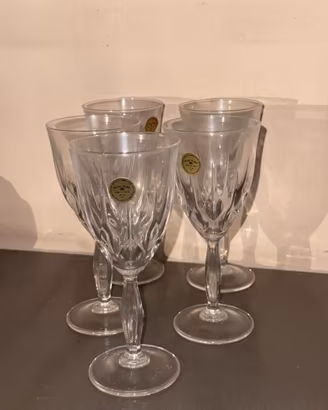 5 calici cristallo 