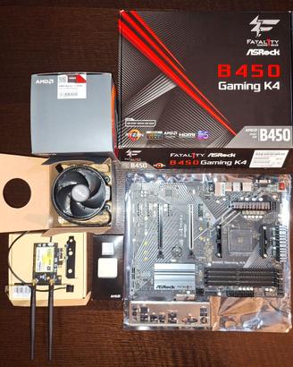 Schedamadre ASRock B450 Fatal1ty, Ryzen 5 2600, WI